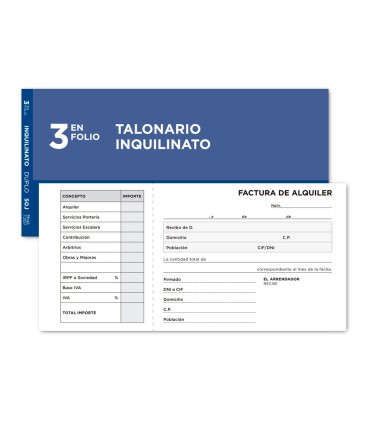 Talonario liderpapel inquilinato 3 fº original y copia t207 con codiciones e iva